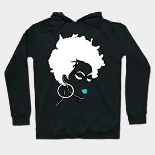 Natural Hair Tapered AFRO and Red Lipstick Shirt 2 Hoodie